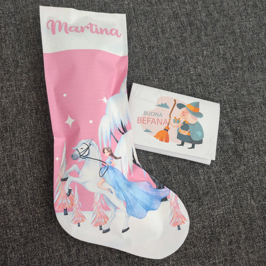 Mini calza della befana in carta personalizzata