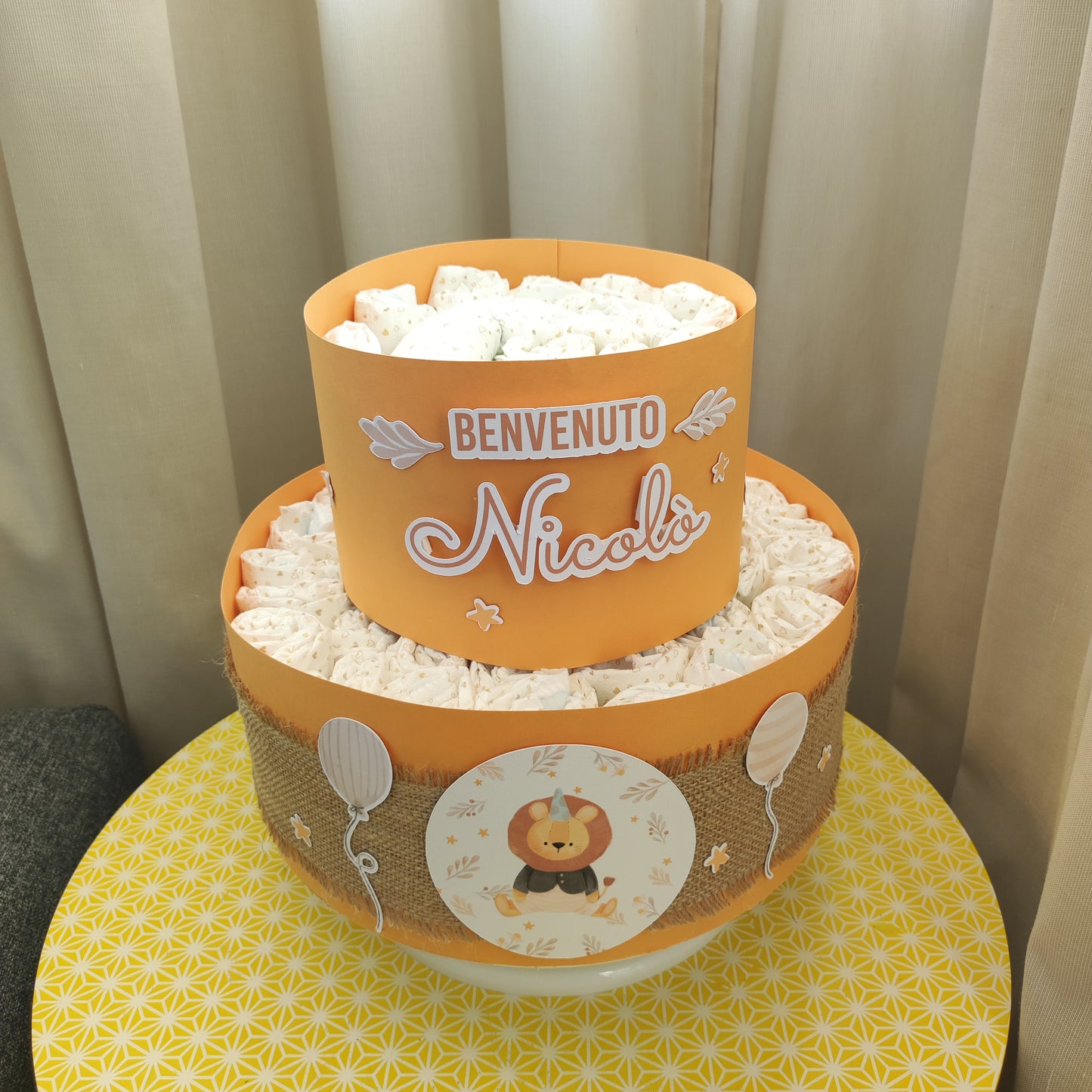 Torta di pannolini personalizzata
