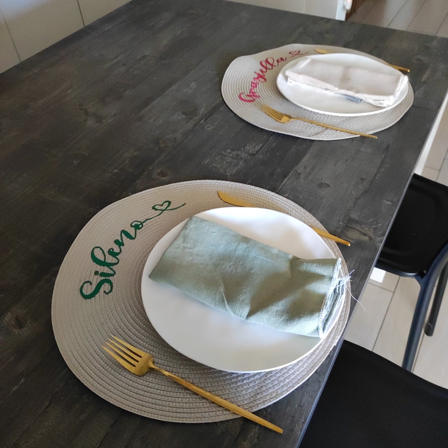 Tovaglietta in paglia con nome