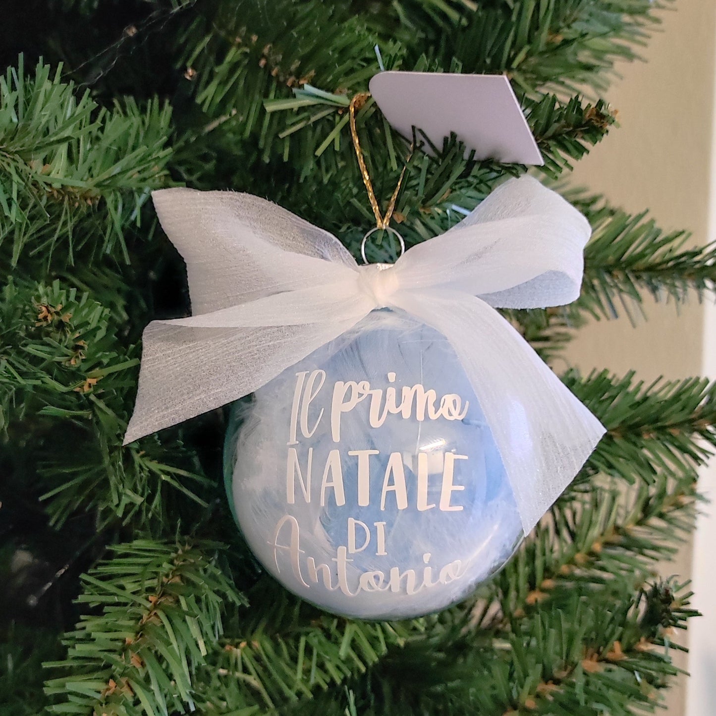 Pallina di natale in vetro trasparente