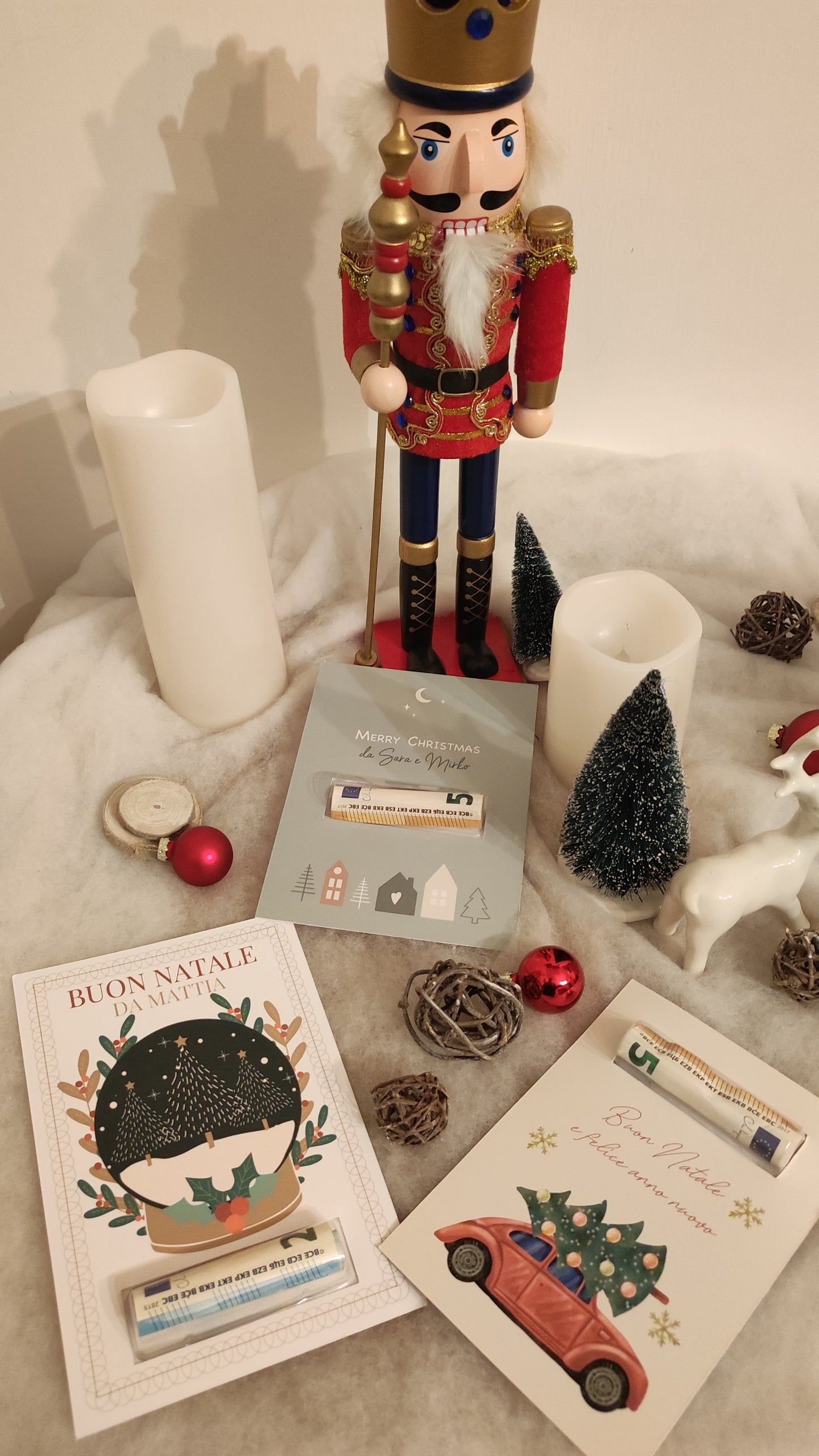 Biglietto di auguri portasoldi natalizio