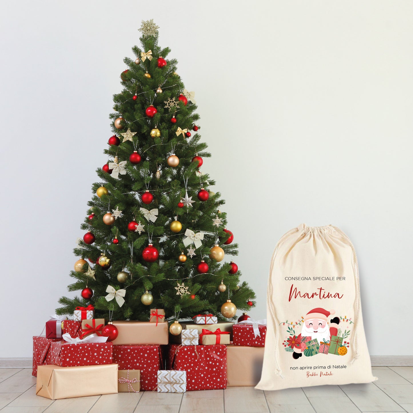 Sacca di Babbo Natale personalizzata