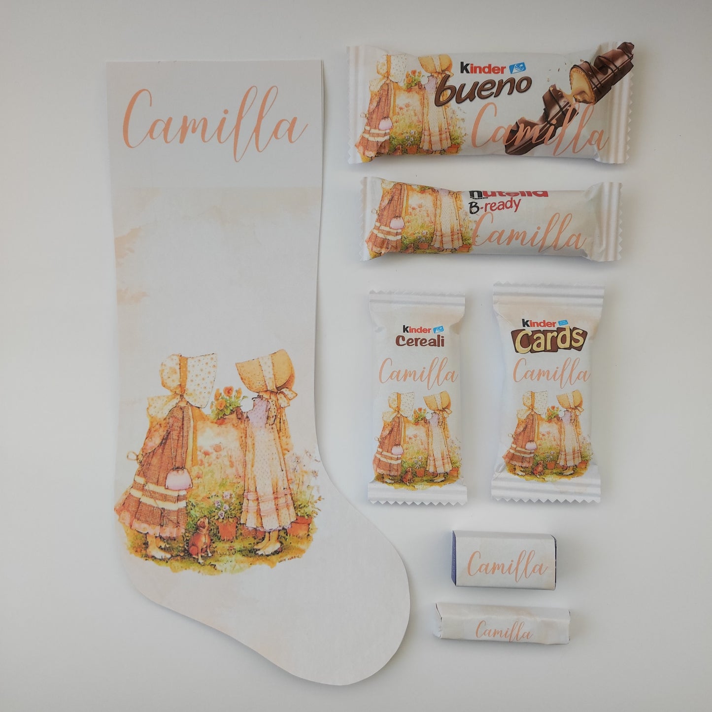 Calza della befana in carta con snack personalizzati