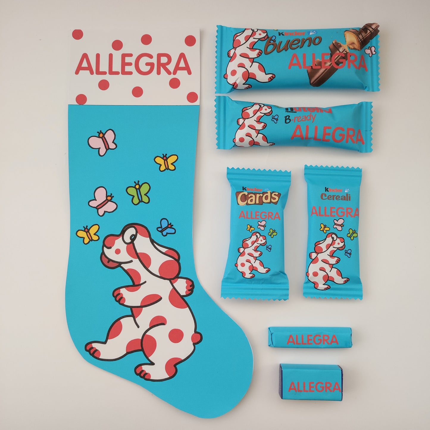 Calza della befana in carta con snack personalizzati