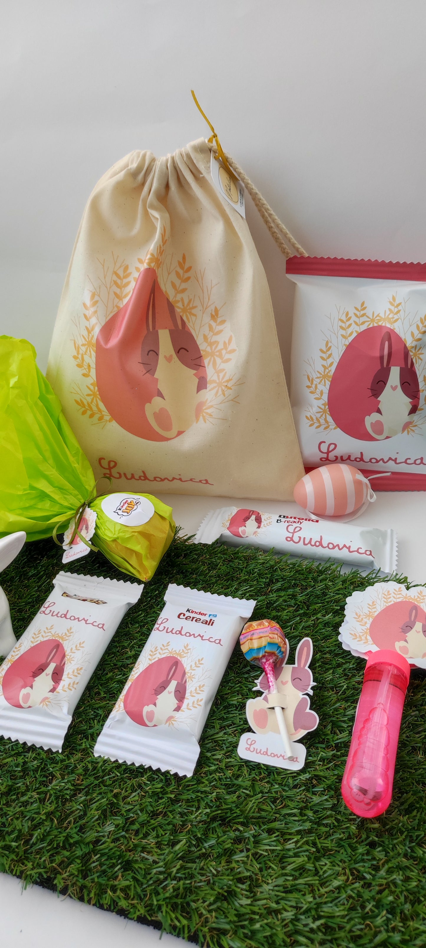 Sacca di Pasqua con snack personalizzati